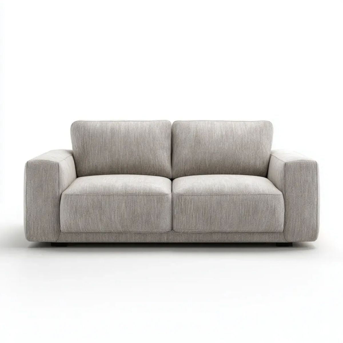Dwuosobowa sofa jasnoszara z tapicerką poliestrową, 170 × 88 × 82 cm