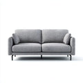 Dwuosobowa sofa z tkaniny szara z czarnymi metalowymi nogami, 180 × 85 × 85 cm