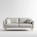 Trzyosobowa sofa jasnoszara z tapicerką poliestrową 210 × 90 × 85 cm
