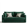 Dwuosobowa sofa sztruksowa z poliestru, ciemnozielona, 180 x 85 x 85 cm