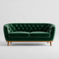 Dwuosobowa sofa welurowa pikowana ciemnozielona 170 x 85 x 80 cm
