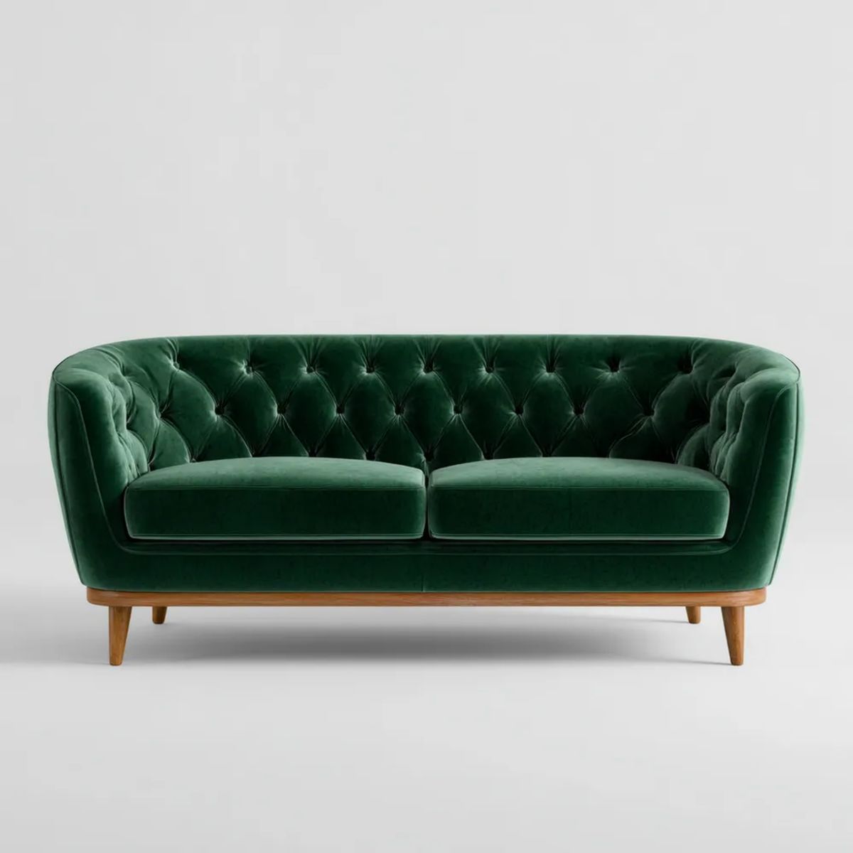 Dwuosobowa sofa welurowa pikowana ciemnozielona 170 x 85 x 80 cm