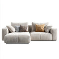 Sofa modułowa 2-osobowa z lewym szezlongiem, jasnoszara, z tapicerką poliestrową, 260 x 100 x 80 cm