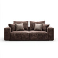 Sofa 3-osobowa ciemnobrązowa z weluru poliestrowego 250 x 105 x 85 cm