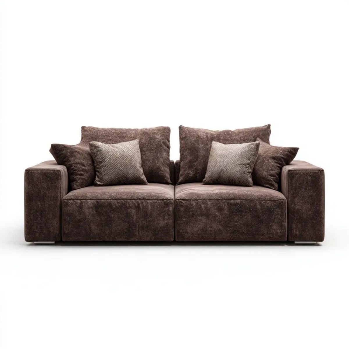 Sofa 3-osobowa ciemnobrązowa z weluru poliestrowego 250 x 105 x 85 cm