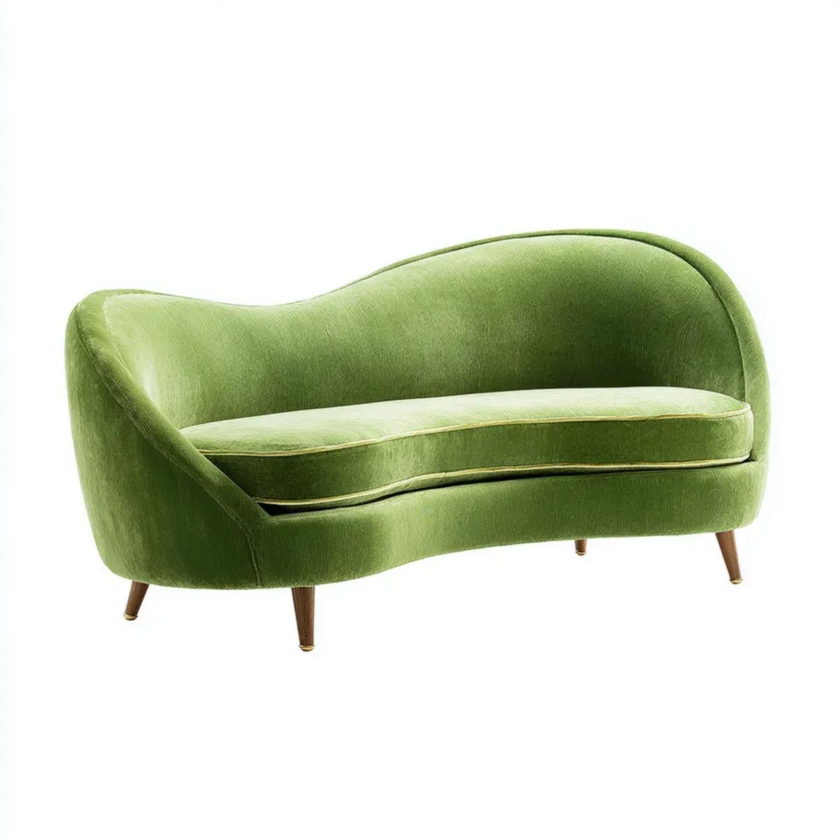 Dwuosobowa sofa zielona z aksamitu 150 x 78 x 83 cm zaokrąglona