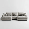 Trzyosobowa sofa modułowa z poliestru, szara/czarna, 310 x 105 x 85 cm