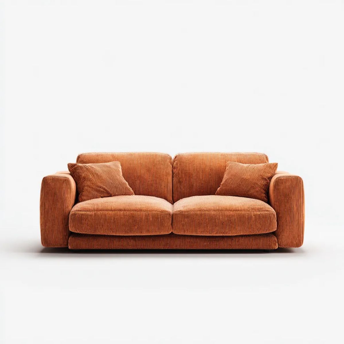 Dwuosobowa sofa z tkaniny sztruksowej rdzawopomarańczowa, 180 × 90 × 82 cm