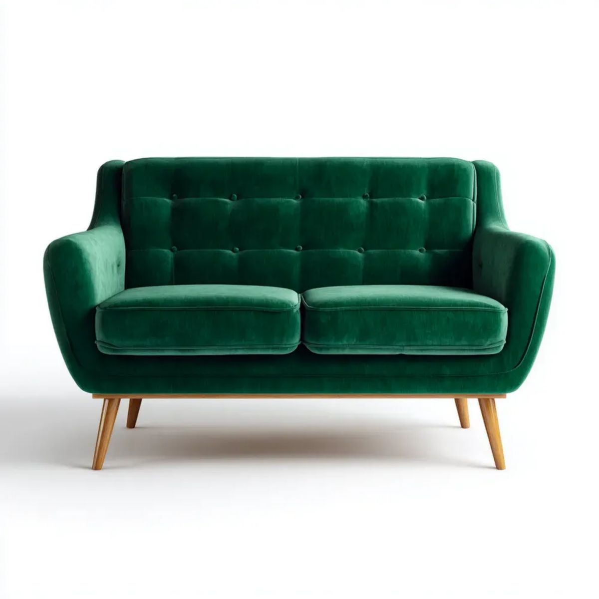 Dwuosobowa sofa z aksamitną tapicerką zielona 150 x 82 x 90 cm
