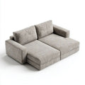 Dwuosobowa sofa z poliestru jasnoszara 220 × 110 × 75 cm