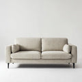 Beżowa sofa dwuosobowa z tapicerką poliestrową 180 x 85 x 85 cm