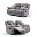 Szara dwuosobowa sofa rozkładana z tkaniny poliestrowej 170 x 95 x 102 cm
