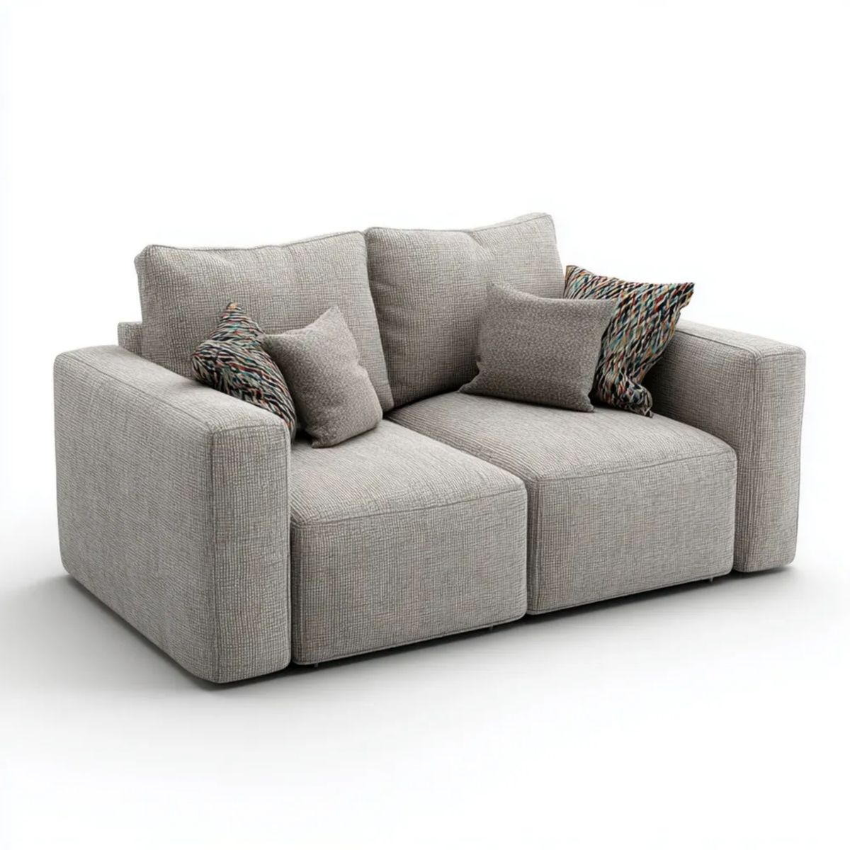 Dwuosobowa sofa tekstylna szara 180 × 95 × 85 cm